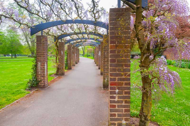 Brick Column Construction in Spring
